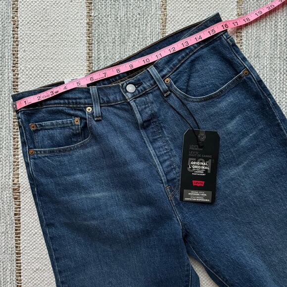 Levi’s 501 Charleston Outlasted Blue 36200-0157 Straight Leg High Rise Crop Jean - Picture 5 of 13